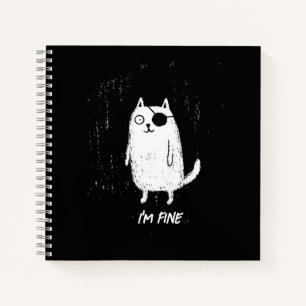 Pirate Cat – Minimal Funny Cat Art Notebook
