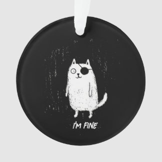 Pirate Cat – Minimal Funny Cat Art Ornament