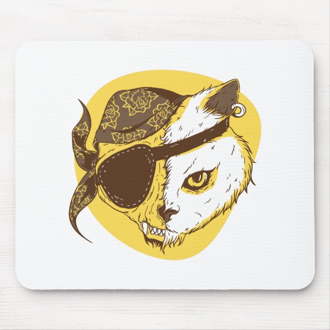 Pirate Cat Mouse Mat (Front)