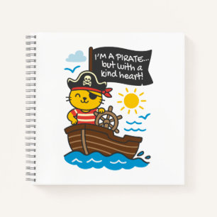 Pirate Cat Notebook - Kawaii Design