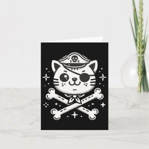 Pirate Cat Pirate Crew Birthday Party Matching Card