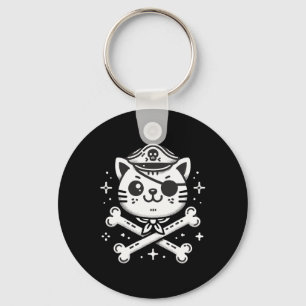 Pirate Cat Pirate Crew Birthday Party Matching Key Ring