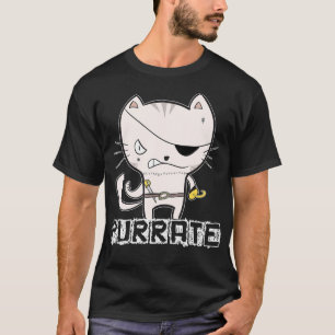 Pirate Cat Shirt Purrate Sword Kitty Eye Patch Oce