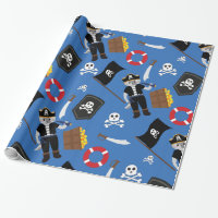 pirate cat skull crossbones blue