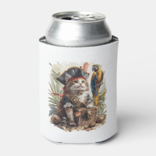 Pirate Cat Treasure Can Cooler