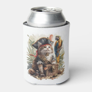 Pirate Cat Treasure Can Cooler
