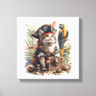 Pirate Cat Treasure Canvas Print