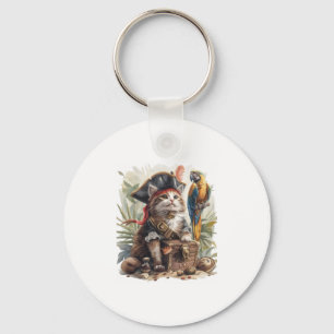 Pirate Cat Treasure Key Ring