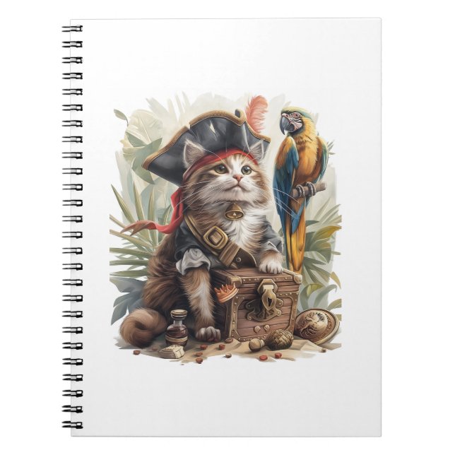 Pirate Cat Treasure Notebook (Front)