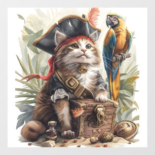 Pirate Cat Treasure Window Cling