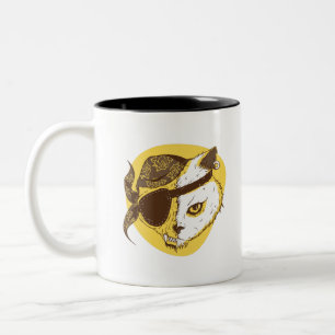 Pirate Cat Two-Tone Coffee Mug