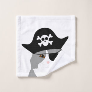 Pirate Cat Wash Cloth