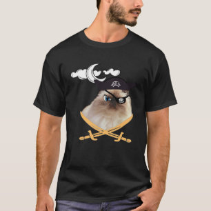 Pirate Cat wearing hat swords moon nautical  cat T-Shirt