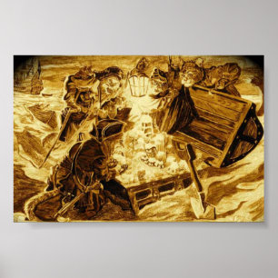 Pirate Cats Find The Loot Poster