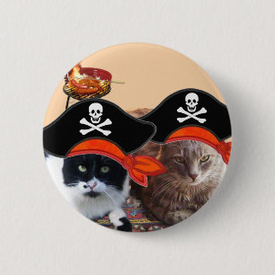 PIRATE CATS ,Talk like a Pirate Day 6 Cm Round Badge