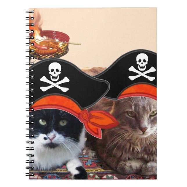 PIRATE CATS ,Talk like a Pirate Day Notebook (Front)