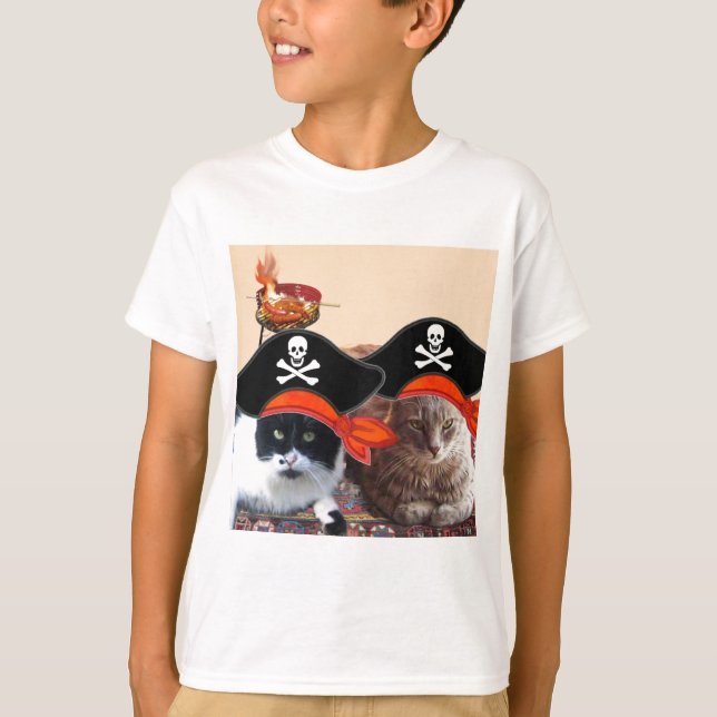 PIRATE CATS ,Talk like a Pirate Day T-Shirt (Front)