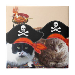 PIRATE CATS ,Talk like a Pirate Day Tile