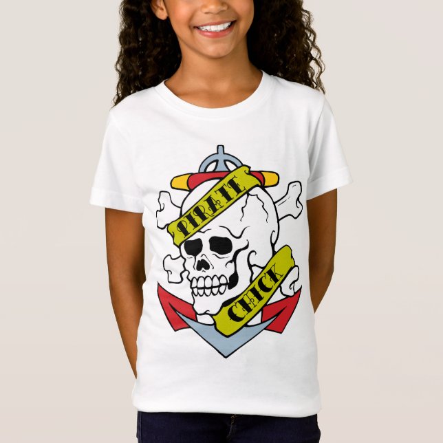 Pirate Chick Skull T-Shirt (Front)
