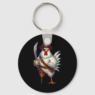 Pirate Chicken Funny Halloween Costume For Men Wom Key Ring