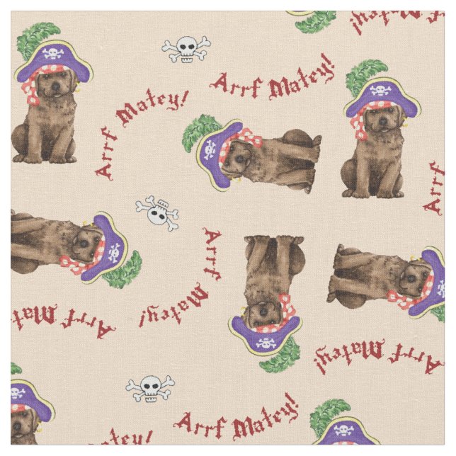 Pirate Chocolate Lab Fabric (Close Up)