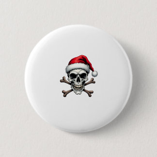 Pirate Christmas Skull & Crossbones Santa Hat. Got 6 Cm Round Badge