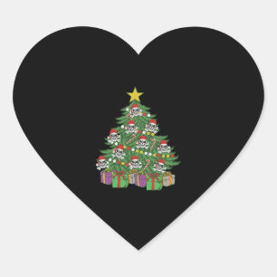 Pirate Christmas Tree Skull Crossbones Heart Sticker