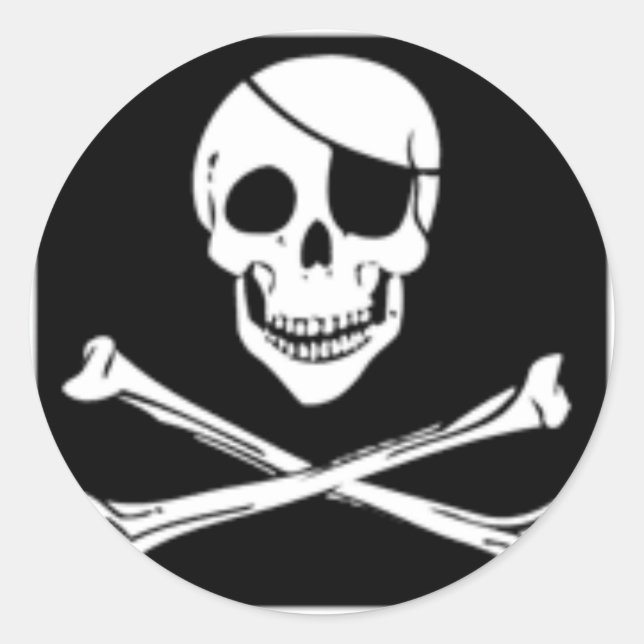 pirate classic round sticker (Front)
