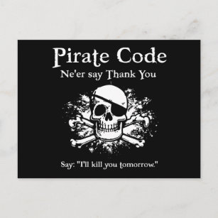 Pirate Code: Thank You Postcard