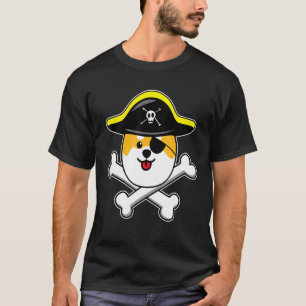 Pirate Corgi Crossbones Costume Easy Dog Halloween T-Shirt