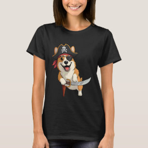 Pirate Corgi Funny Dog Lovers Halloween Costume T-Shirt