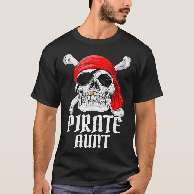 Pirate Costume Aunt Theme Party Halloween Woman  T-Shirt (Front)