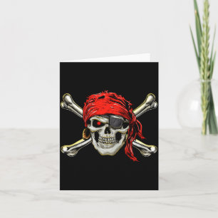 Pirate costume skull and crossbones jolly roger card