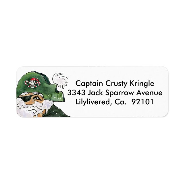 Pirate Cptn Crusty Kringle Return Address Label (Front)