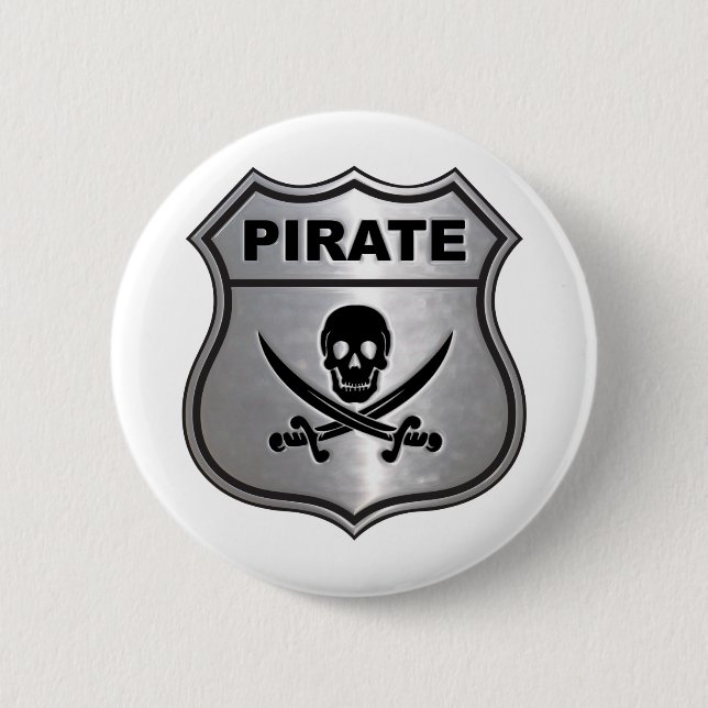 Pirate Crest 6 Cm Round Badge (Front)