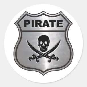 Pirate Crest Classic Round Sticker