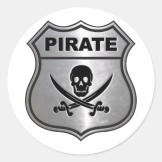 Pirate Crest Classic Round Sticker