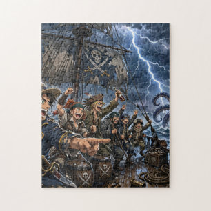 Pirate Crew in the Storm Jigsaw Puzzle