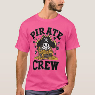 Pirate Crew Jolly Roger Crossbones Design T-Shirt