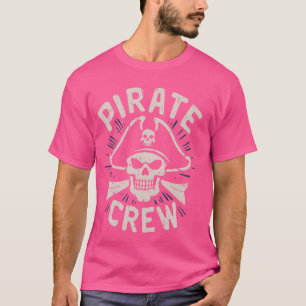 Pirate Crew Jolly Roger Crossbones Design T-Shirt