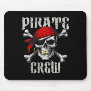 Pirate Crew Jolly Roger Flag And Skull Crossbones  Mouse Mat