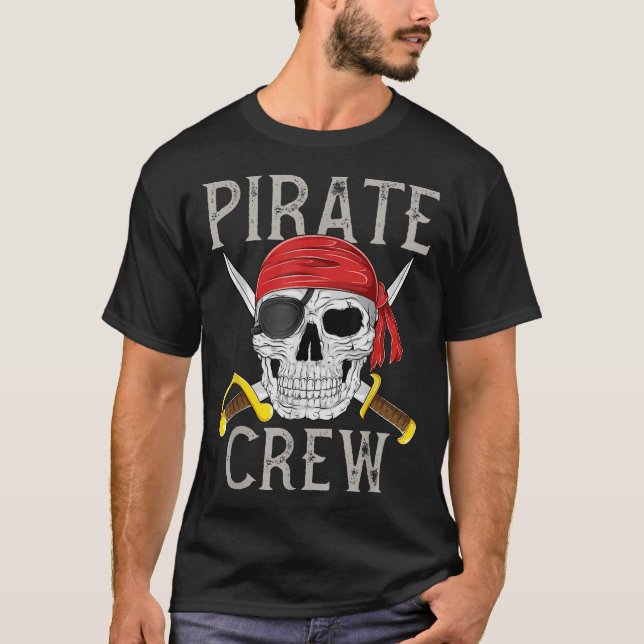 Pirate Crew Jolly Roger Flag Skull Family Matching T-Shirt (Front)