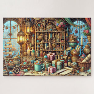 Pirate Curio Cabinet Potions Maps Nautical Relics Jigsaw Puzzle