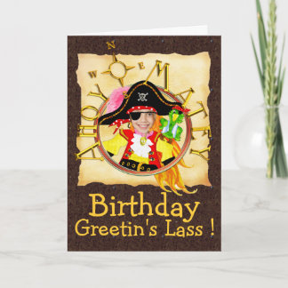 Pirate custom photo birthday card