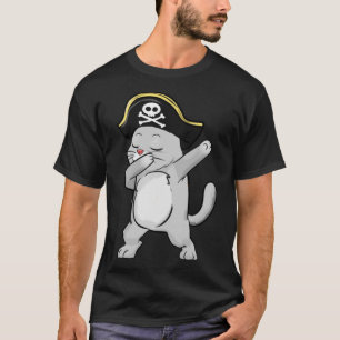 Pirate Dabbing Cute Cat  Loves Pet Cats Kittens T-Shirt