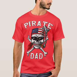 Pirate Dad Crossbones American Flag T-Shirt