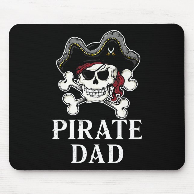 Pirate Dad Fun Halloween Costume Pirate Family Mat Mouse Mat (Front)