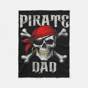 Pirate Dad Jolly Roger Flag And Skull Crossbones H Fleece Blanket