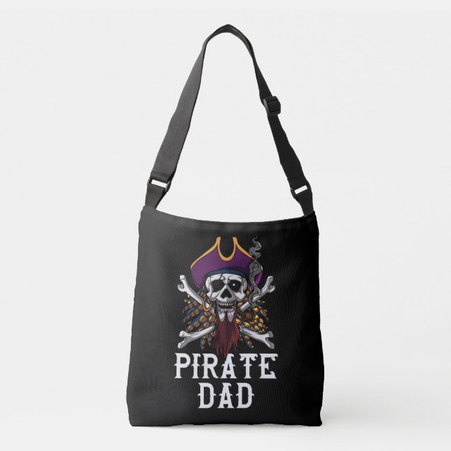 Pirate Dad Skull Sailor Crossbones Fathers Crossbody Bag (Front)