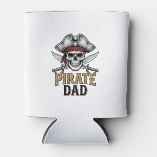 Pirate Dad Skull Sword Vintage Engraving Shirt_1 Can Cooler